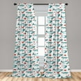 thumbnail image 5 of Ambesonne Fish Curtains, Subaquatic Animal Pattern, Pair of 28"x95", Orange and Pale Blue, 5 of 5