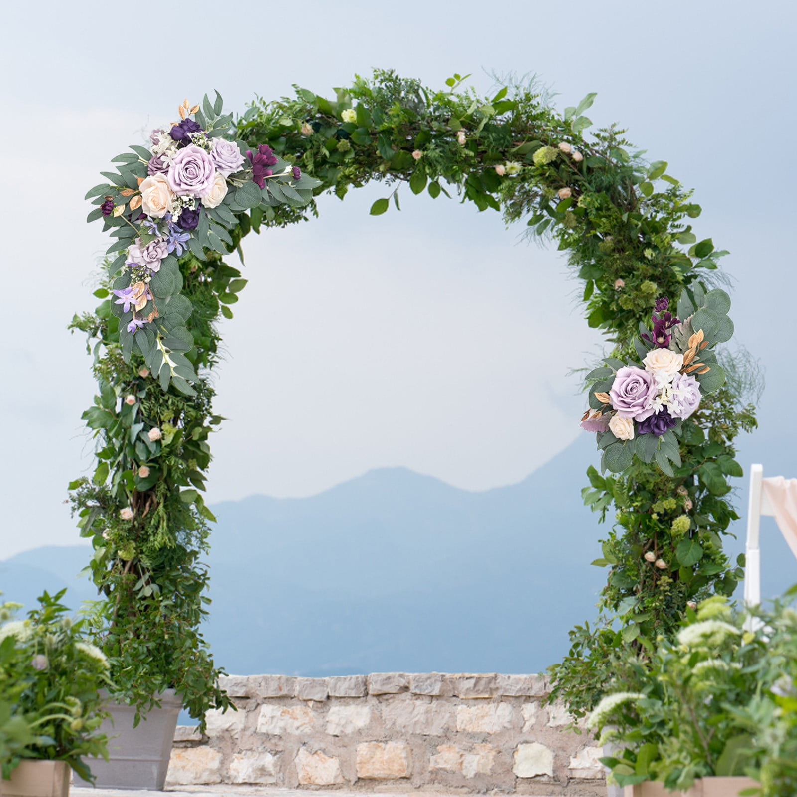 Roiihwy Artificial Flowers for Outdoor 19.68X9.84X3.14 Inches, Artificial Plants & Flowers Be Suited to Banquet, Party, Reception Entrance Wedding Arch and Background Decoration