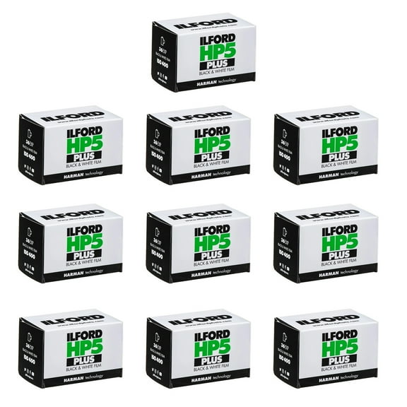 Ilford HP-5 Plus Black and White Film, ISO 400, 35mm, 36 Exposures - 10 Pack