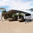 thumbnail image 4 of 20 x 20 FT Metal Carport with Galvanized Steel Roof, Heavy Duty Metal Roof Carport with Enhanced Base, Tall MetalCarport Kits Garage for Tractors, Trucks, Boats, Cars, 4 of 8