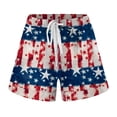 thumbnail image 4 of XFHLMJFF Womens High Waist Shorts Elastic Waist Loose Stretch With Pockets Drawstring Independence Day American Flag Print Leisure Trousers, 4 of 5
