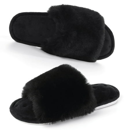 

EastVita Plush Comfortable Flat Women s One-Line Thermal Slippers For Autumn and Winter