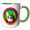 Green/White, variant on 3drose, Lovely Cat in Pink Sweater Inside the Colorful Round Frame Funny Gift, 15oz Mug