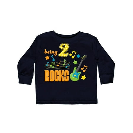 

Inktastic Being Two Rocks- second birthday Gift Toddler Boy or Toddler Girl Long Sleeve T-Shirt