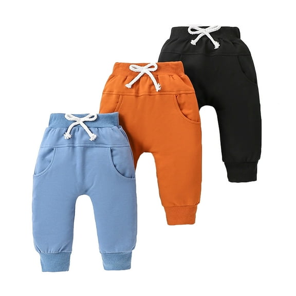 FYDUU Toddler Baby Boys Sweatpants Solid Color Casual Elastic Waist Jogger Pants Active Joggers Winter Trousers Soft Pants Cozy Sweatpants 6-12 Months