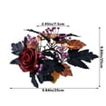 thumbnail image 3 of EUDIDV Creepy Tabletop Decor Halloween Artificial Rose Flowers Red And Black Silk Fake Maple Leaves Candlestick Wreath For Home Party Dining Table Candle Holders Halloween Figurines, 3 of 5