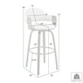 thumbnail image 6 of Daxton 26" Brown Faux Leather and Walnut Wood Bar Stool, 6 of 11