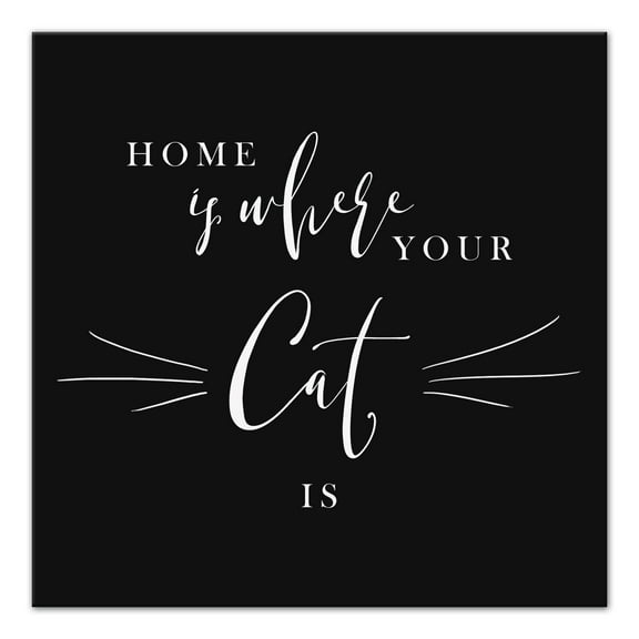 Creative Products Home is Where Your Cat Is 12 x 12 Canvas Wall Art