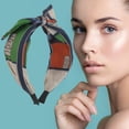 thumbnail image 6 of Unique Bargains 1 Pc Wide Tie Bow Geometric Headbands for Women Green, 6 of 6