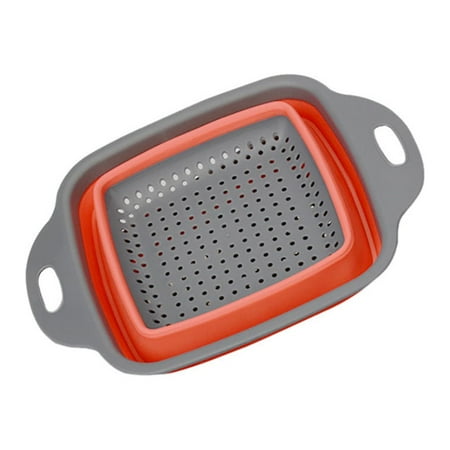 

EKOUSN Black and Friday Deals Foldable Silicone Colander Fruit Vegetable Washing Basket Strainer Kitchen Tool