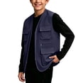 thumbnail image 5 of Kids Cargo Vest Utility Fishing Vests Multi Pockets Zip Up Sleeveless Casual Fashion Jacket for Young Boys and Girls Navy 11-12 Years, 5 of 6