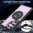 thumbnail image 5 of Phone Case for Samsung S24 Ultra Case Clear with Ring Holder Magnetic Fit Wireless Charger, Pink Shockproof Samsung Galaxy S24 Ultra Case with Kickstand Cover Slim (Blue), 5 of 8