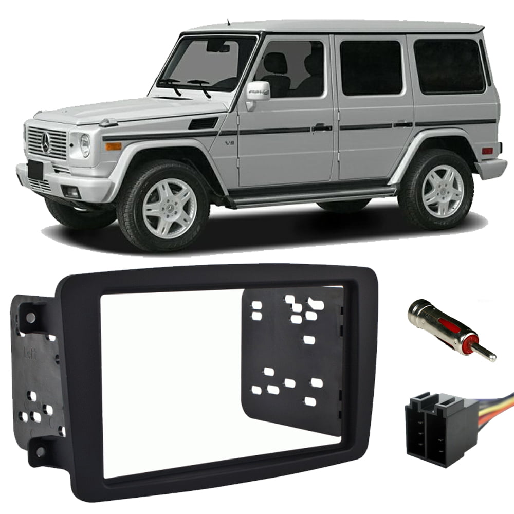 Double Din Aftermarket Radio Stereo Installation Dash Kit Wire Harness & Antenna Adapter Fits 2001-2004 C Class 2002-2004 G Class