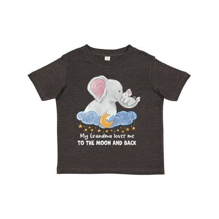 

Inktastic My Grandma Loves Me to the Moon and Back Elephant Family Gift Toddler Boy or Toddler Girl T-Shirt