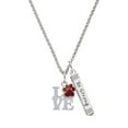 thumbnail image 1 of Delight Jewelry Silvertone Love with Maroon Paw Silvertone Be Strong and Courageous Bar Charm Necklace, 23", 1 of 4