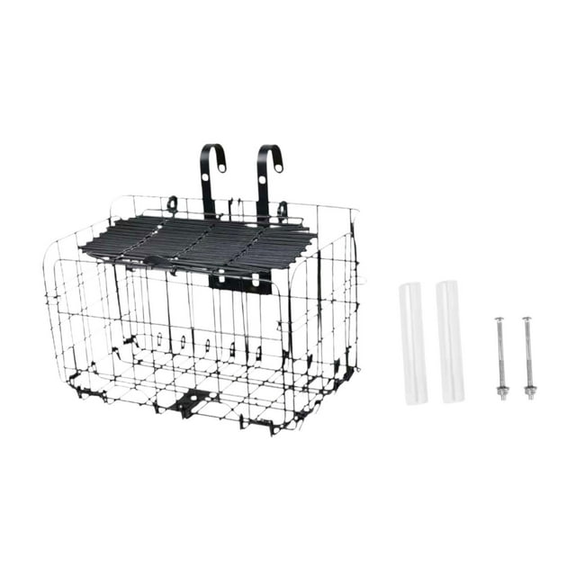 Almencla Bike Basket Front Decor Lightweight Simple Sundries Container Cycling Basket Black with Lid