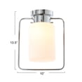 thumbnail image 2 of Creative Co-Op Robert Stevenson Lighting Ezra - Metal and Frosted Glass Convertible Flush Mount/Pendant Ceiling Light, Chrome, 2 of 10