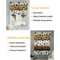 thumbnail image 3 of Brown Dog Paw Print Tie Up Curtains for Window, Thermal Insulated Balloon Shade Adjustable Rod Pocket Curtains Valance Panels for Kitchen Bathroom Cafe 52 x 45 Vintage Farmhouse Wooden Grain, 3 of 6
