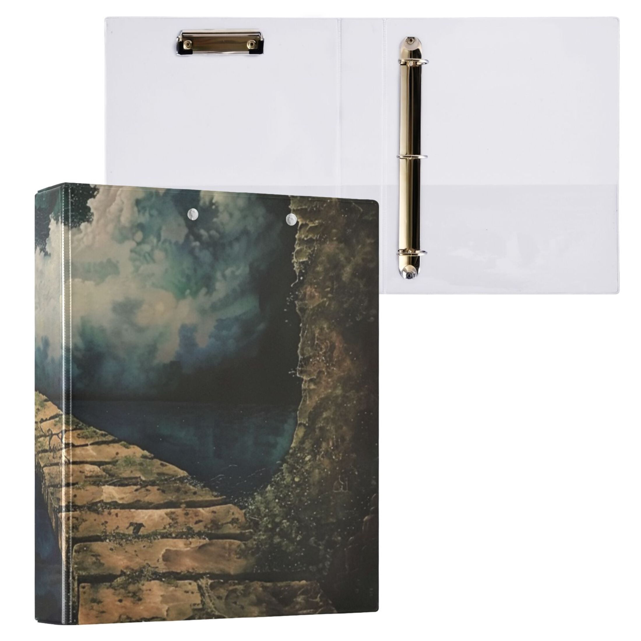 Bridge 3 Ring Binders 1.5 inch Hardcover File Folders with Interior Pockets A4 Size Organizer for School Office Hospital