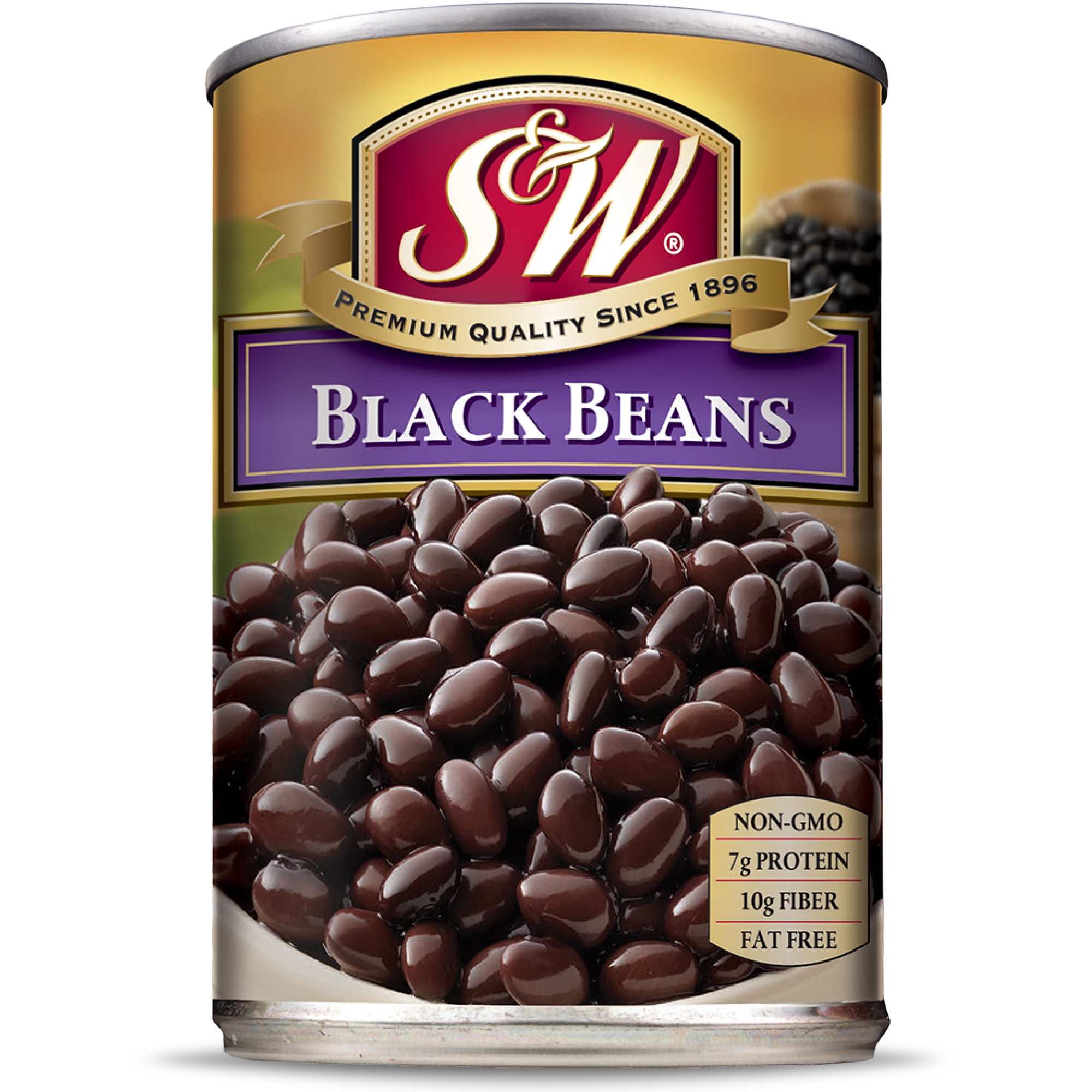 (12 Pack) S&W - Canned Black Beans, 15 Ounce Can, New