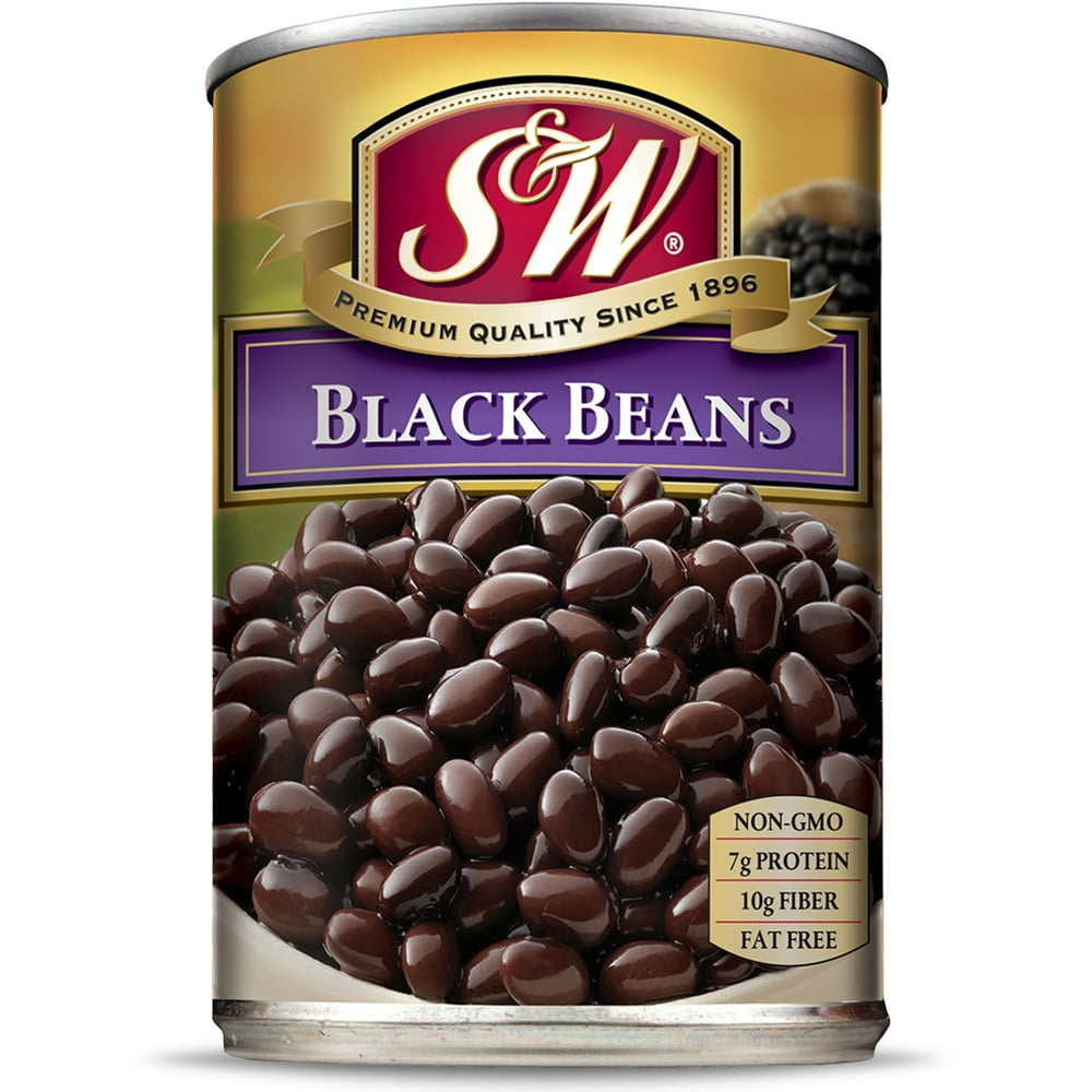 (12 Pack) S&W Canned Black Beans, 15 Ounce Can, New