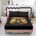 thumbnail image 2 of COEQINE Sheet Queen Size Cozy Bedding Fitted Sheet Breathable Snug Fit All Around Elastic Fitted Bottom Bedsheet Holiday Bed Set 3 Pieces Set, Bee Sunflower Black, 2 of 5