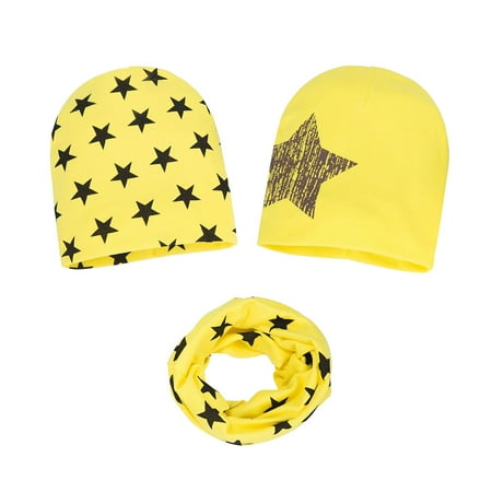 

Wozhidaoke hats 3PC Toddler Baby Autumn Winter Cap Stars Prints Scarf Collars Sets valentines day gifts for kids st patricks day decorations