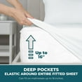 thumbnail image 3 of Sleepdown 100% Cotton Jersey Sheets Full, 4 Piece Full Bed Sheets Soft Breathable Deep Pocket Full Size Bed Sheets, White, 3 of 7