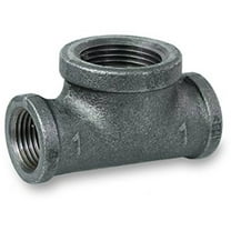 Supply Giant BMBT1000 Black Malleable Bull Head Tee Fitting with Female Threaded Connections, 1" x 1" x 1-1/4"