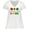 thumbnail image 3 of Inktastic Juneteenth 6-19-1865 with Flowers Women's Plus Size V-Neck T-Shirt, 3 of 5