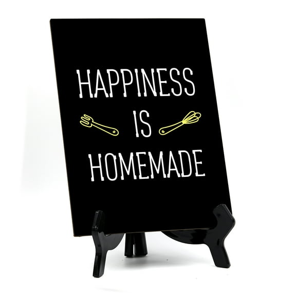 Signs ByLITA Happiness Is Homemade, Table Sign, 6" x 8" (Black)