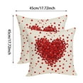 thumbnail image 4 of Valentine Pillow Covers 16x16 Inch Set of 2, Red Love Heart Throw Pillows Farmhouse Cotton Valentine's Day Decorations Gift Cushion Case Decor for Sofa Bedroom Living Room Indoor Outdoor, 4 of 4