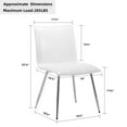 thumbnail image 4 of Duhome Dining Faux Leather Chairs Set of 4, Dining Room Chairs Armless Kitchen Side Chairs, White, 4 of 7