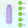 thumbnail image 2 of Botella de agua - Termo de acero inoxidable - Botella para beber de acero inoxidable - Botella para adultos - Doble pared - 500 ml - Morado, 2 of 5