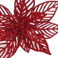 thumbnail image 4 of Holiday Time Branche de Poinsettia à Paillettes Rouge 9", 4 of 4