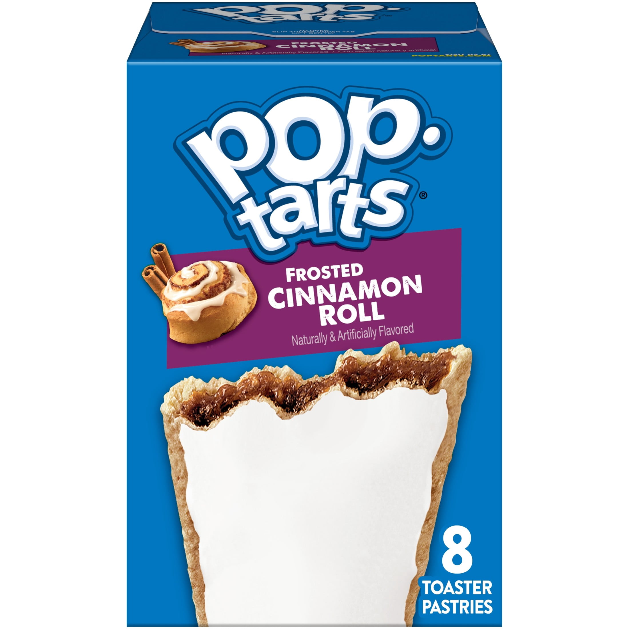 (4 pack) Pop-Tarts Frosted Cinnamon Roll Toaster Pastries, Breakfast Foods, Shelf-Stable, 13.5 oz (8 Count)