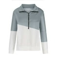 thumbnail image 4 of UAMVSH Sweatshirts for Women Basic Half Zipper Long Sleeve Tunic Pullover Trendy Fall Stand Neck Color Block Long Sleeve Tops(Medium,Gray), 4 of 6