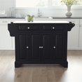 thumbnail image 4 of Pemberly Row Contemporary Wood Granite Top Kitchen Island in Matte Black, 4 of 9