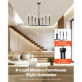 thumbnail image 2 of KFFKFF 6-Light Black Chandelier, Adjustable Farmhouse Ceiling Fixture for Dining, Bedroom, Foyer, Kitchen, Living Room, and Entryway, 2 of 9