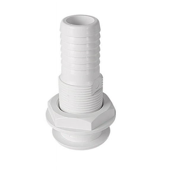 Marine Boat Thru Hull Fitting Connector for 5/8, 3/4, 1 Inch Hose Boat Drain Bilge Pump Plumbing Fittings White