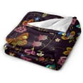 thumbnail image 2 of Flower and Butterflies Throw Blanket Ultra Soft Warm All Season Decorative Fleece Blankets for Bed Chair Car Sofa Couch Bedroom 50"X40", 2 of 6