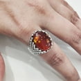 thumbnail image 4 of Baltic Amber Mans Ring, Natural Baltic Amber ring, Silver Jewelry, 925 Silver Ring, Birthday Gift, Heavy Mens Ring, Arabic Design, Ottoman Style Ring, Christmas, Turkey Mens Signet Ring, 4 of 7