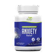 Herbal Anti Anxiety & Stress Relief Pill - Relax Naturally - Natural Herbs Supplement - No Side Effects - No Withdrawal Effects - 1 Month Supply