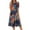 Dark Blue ##4, variant on Summer Midi Dresses for Women 2025 Boho Short Sleeve Round Neck Mid-Length Dresses with Side Pocket Casual Loose A Line Dress Beach Floral Print Flowy Sundresses, Blue M