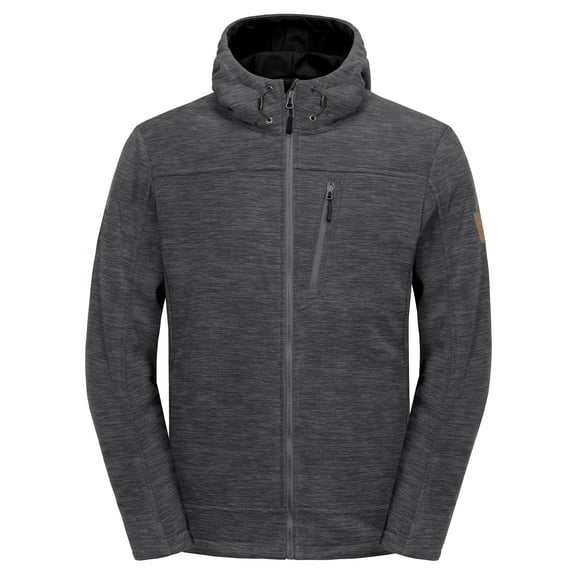 Little Donkey Andy Men's Hooded Polar Fleece Jackets for Hiking Travel Casual Warm Winter Black Heather S