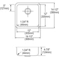 thumbnail image 7 of 18 Gauge Stainless Steel 14.5" x 14.5" x 4.875" Single Bowl Undermount Kitchen Sink, 7 of 7