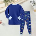 thumbnail image 4 of NOLDARES Infant Toddler Winter Outfits Set 2Pcs Long Sleeve Print Pattern Pullover Top Round Neck Elastic Waist Sweatpants Warm Clothes Size:2-3 Y,Blue, 4 of 9