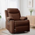 thumbnail image 1 of Lnsenfin Fauteuil Inclinable Manuel Petit pour Petits Espaces en Lin pour Salon, Brun, 1 of 6