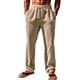 thumbnail image 1 of Pantalones largos para hombre, de color liso, con cordón, informales, de moda, largos, para hombre, 1 of 9