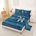 thumbnail image 2 of Erosebridal Soccer Games Goal Bed Sheets For Kids,Football Sport Court King Sheets 4pcs, 2 of 6